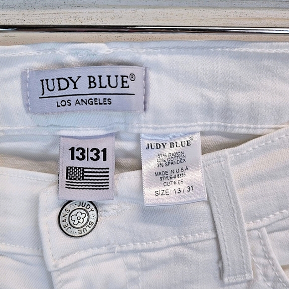 Judy Blue Cher Boho Bell Bottom White Jeans 31 Stretchy Spring Summer Comfort - Picture 15 of 15